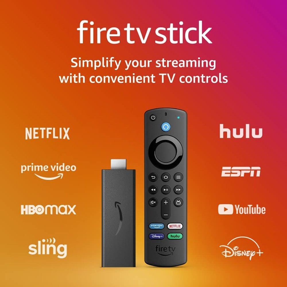 Fire TV Stick with Alexa Voice Remote (includes TV controls), HD streaming